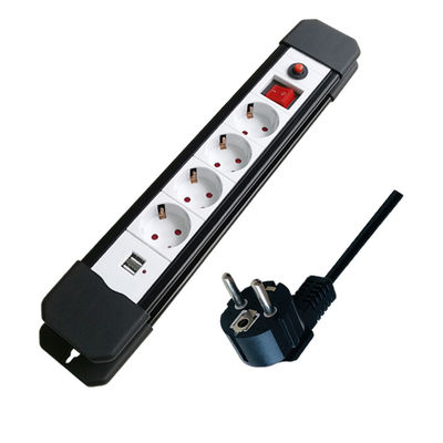 qualité  EU 4 residential/general purpose german outlets with usb power extension cord with surge protector overload protector power strip usine